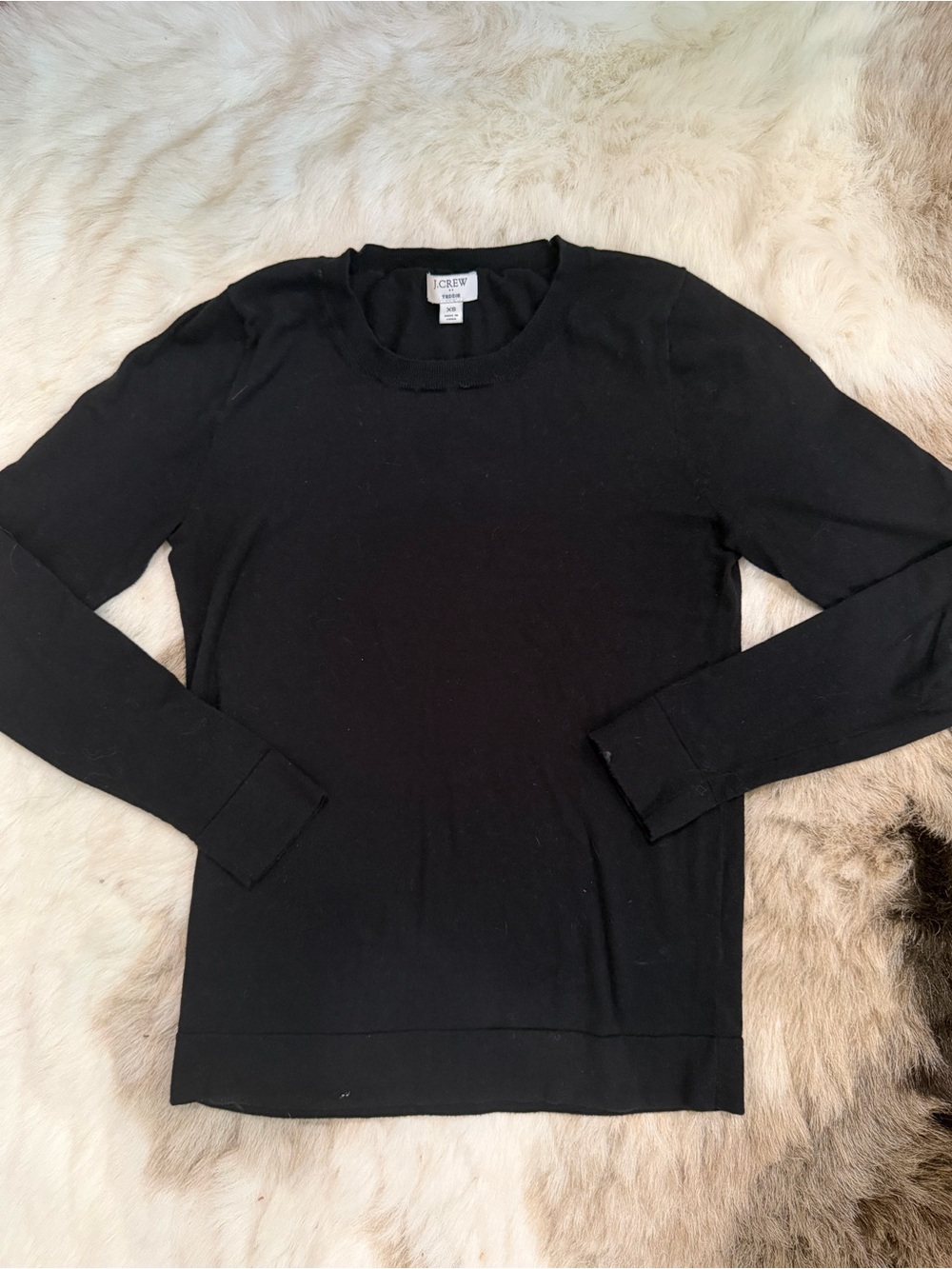 J. Crew Black Teddie 100% Cotton long sleeve shirt top XS